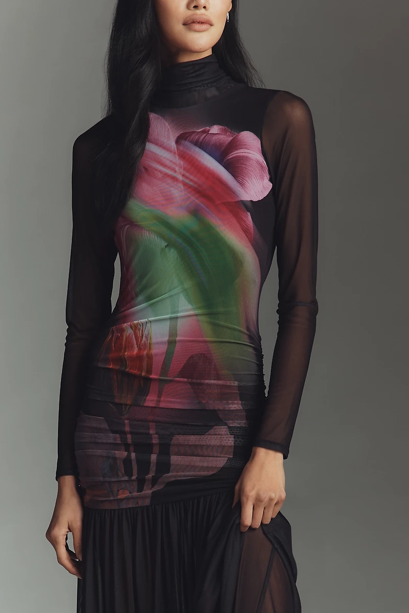 AFRM Joni Long-Sleeve Mock-Neck Maxi Dress