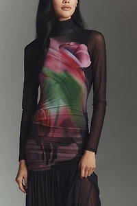 AFRM Joni Long-Sleeve Mock-Neck Maxi Dress