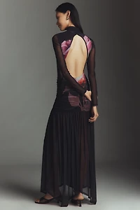 AFRM Joni Long-Sleeve Mock-Neck Maxi Dress