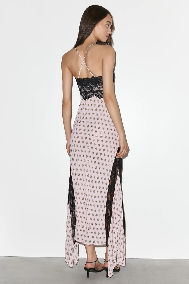 AFRM Vince V-Neck Lace Midi Dress