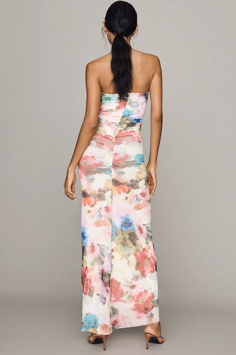 AFRM Leslie Strapless Mesh Midi Dress
