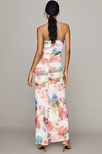 AFRM Leslie Strapless Mesh Midi Dress