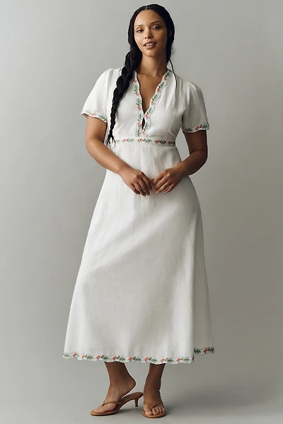 Show Me Your Mumu Thea Plus Cotton Linen Midi Dress