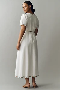Show Me Your Mumu Thea Plus Cotton Linen Midi Dress