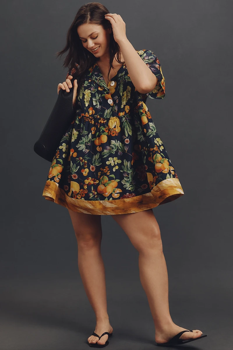 Rachel Antonoff Howard Cotton Silk Mini Babydoll Dress