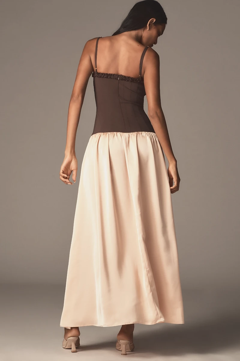WeWoreWhat Drop-Waist Corset Maxi Dress