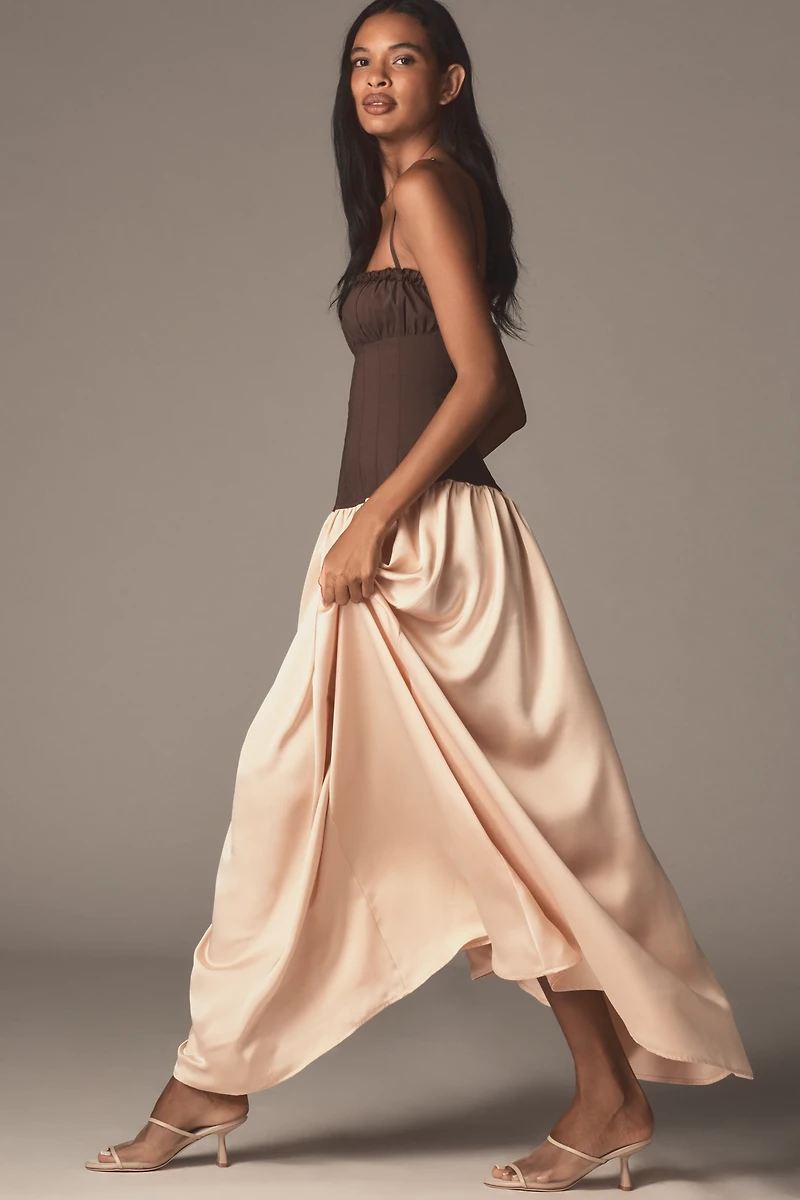 WeWoreWhat Drop-Waist Corset Maxi Dress