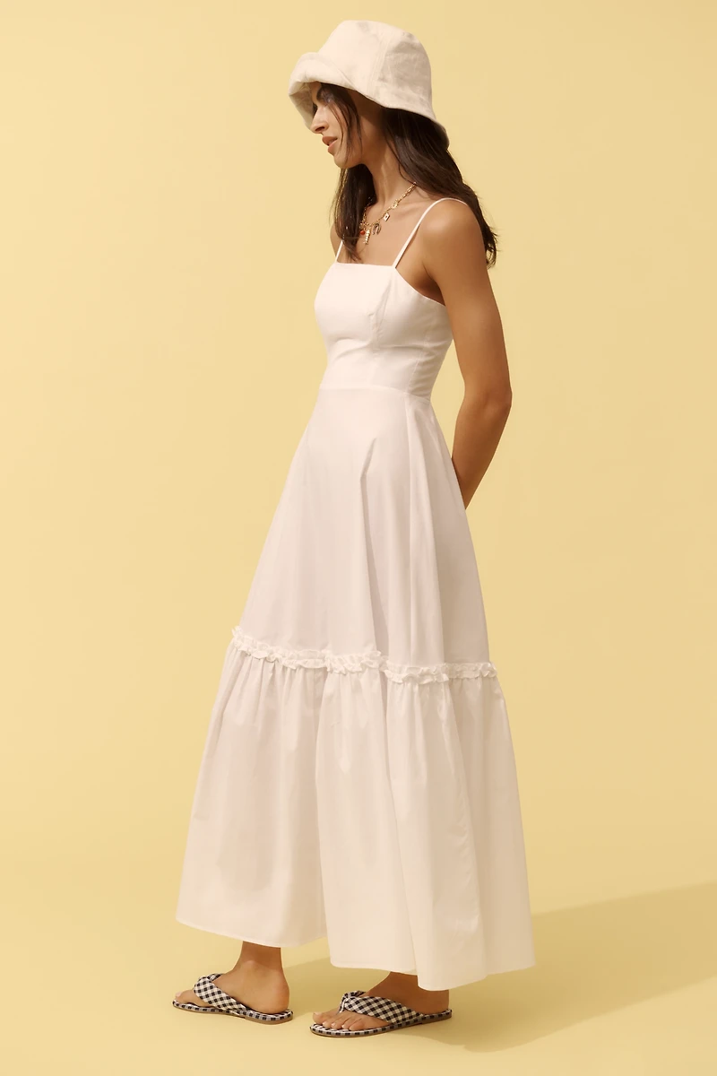 WeWoreWhat Sleeveless Ruffle A-Line Midi Dress