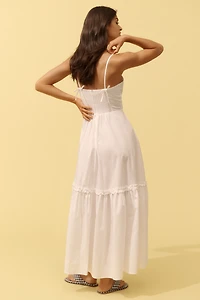 WeWoreWhat Sleeveless Ruffle A-Line Midi Dress