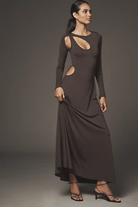 We Wore What Long-Sleeve Cut-Out Maxi Dress