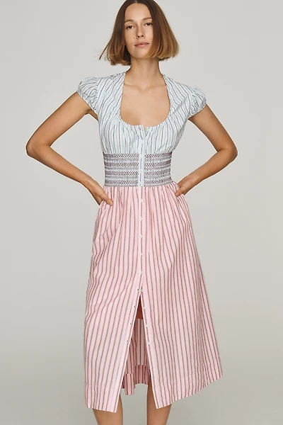 Maeve Cotton Smocked Midi Dress