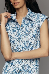 The Lillian Button-Front Midi Dress by Maeve