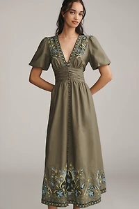 The Katerina Embellished Button-Front Dress