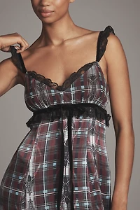 By Anthropologie V-Neck Lace-Trim Midi Dress