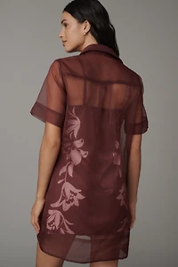 The Pollie Short-Sleeve Sheer Swing Tunic Mini Dress