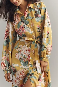 The Mona Silky Maxi Shirt Dress by Maeve