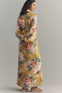 The Mona Silky Maxi Shirt Dress by Maeve