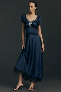 By Anthropologie V-Neck Ruffle Slip Dress