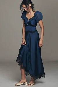 By Anthropologie V-Neck Ruffle Slip Dress