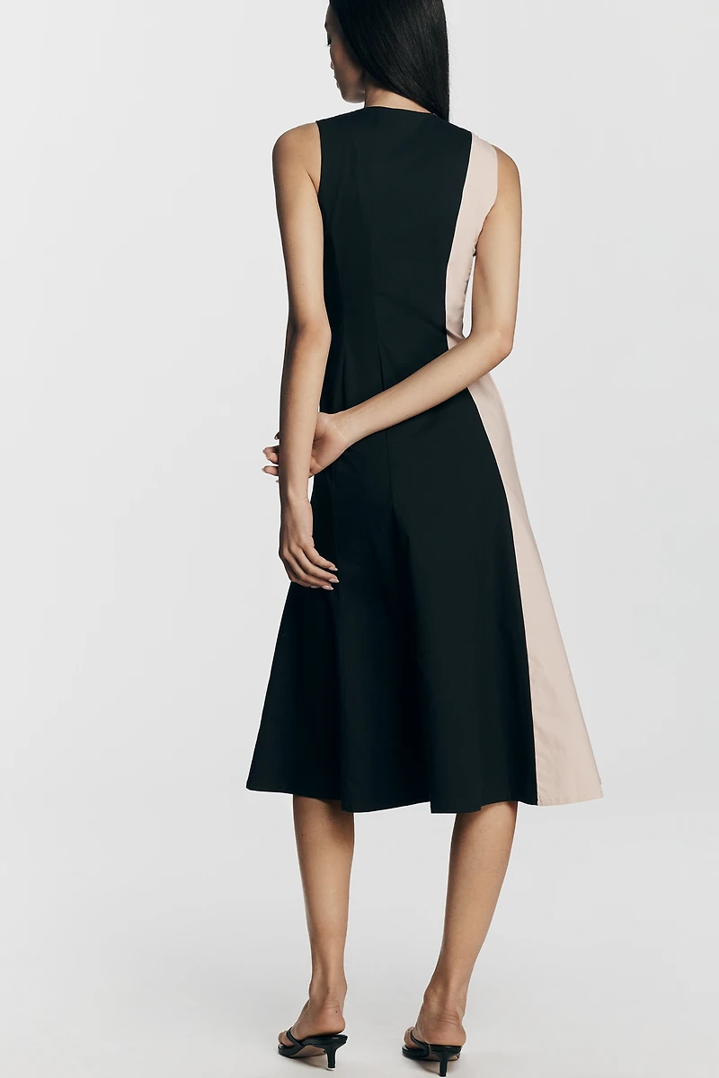 By Anthropologie Sleeveless V-Neck Deco A-Line Dress