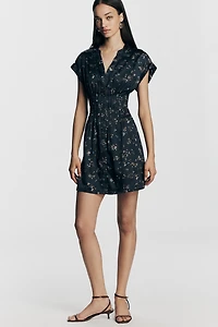 Pilcro Short-Sleeve Pleated Shirt Dress