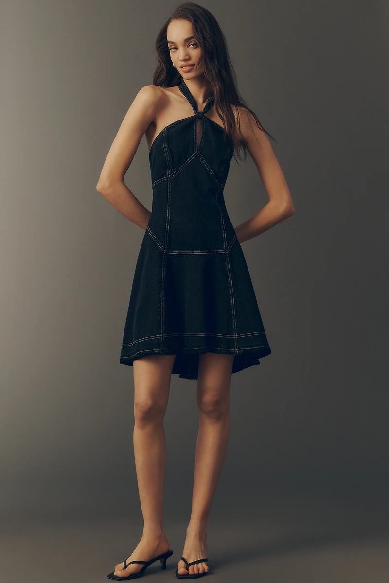 Pilcro Denim Halter Mini Dress