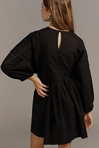 By Anthropologie Half-Sleeve Deco Mini Swing Dress