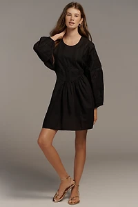 By Anthropologie Half-Sleeve Deco Mini Swing Dress