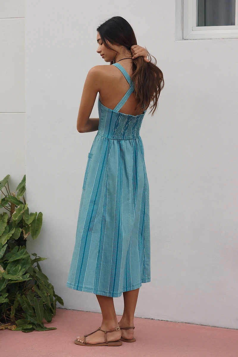 Pilcro Cotton Cutout Midi Dress