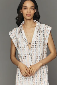 Maeve Buttondown Sheath Collared Midi Dress