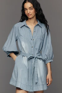 Pilcro Mona Denim Puff-Sleeve Dress