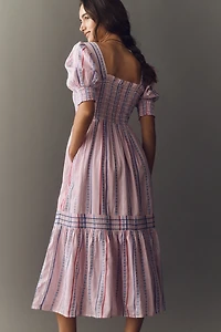 Peregrine Puff-Sleeve Midi Dress