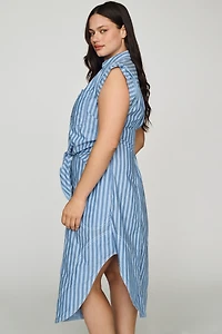 Pilcro Sleeveless Wrap Shirtdress