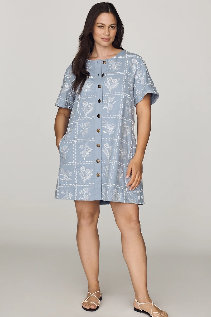 Maeve Emmy Swing Buttondown Mini Dress