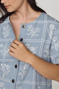 Maeve Emmy Swing Buttondown Mini Dress