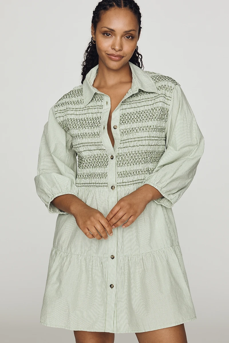Maeve Bettina 100% Cotton Mini Shirtdress