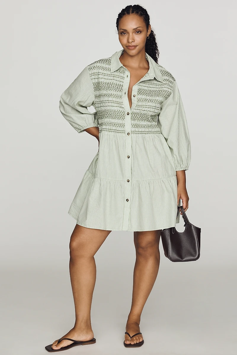 Maeve Bettina 100% Cotton Mini Shirtdress