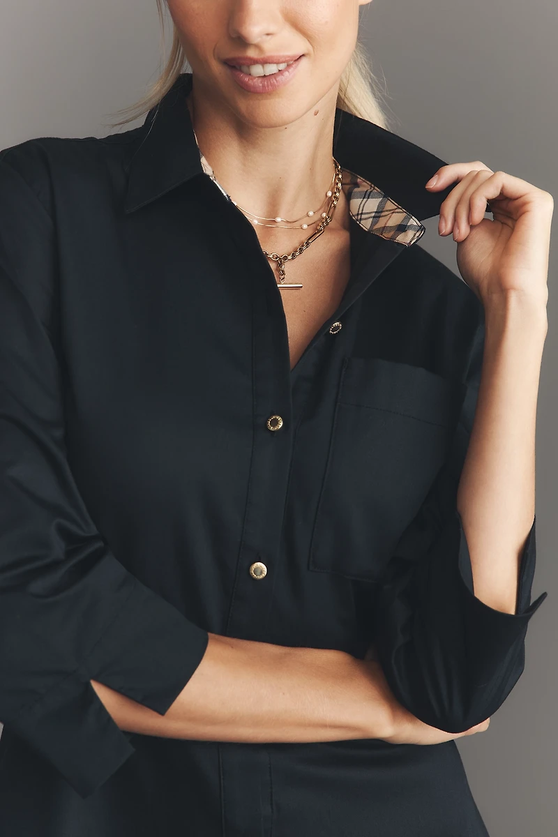 Barbour Saffron Fit & Flare Midi Shirt Dress