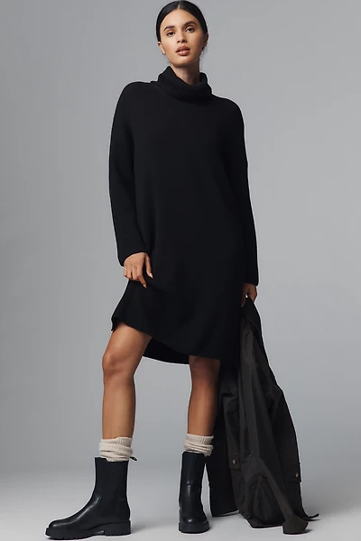 Barbour Turtleneck Rib Stretch Sweater Mini Dress