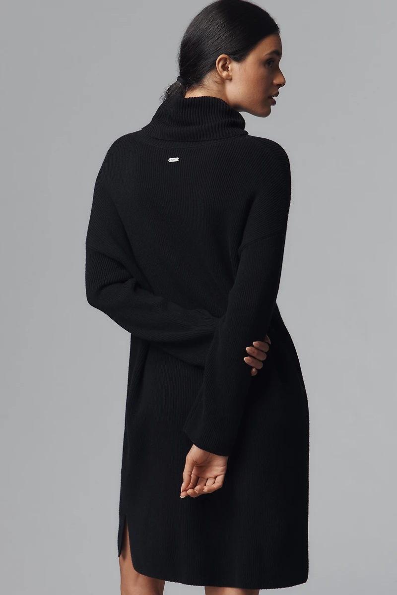 Barbour Turtleneck Rib Stretch Sweater Mini Dress