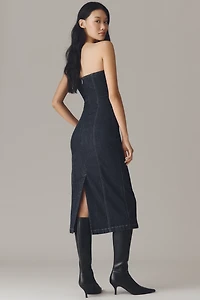 DL1961 Esme Strapless Denim Midi Dress