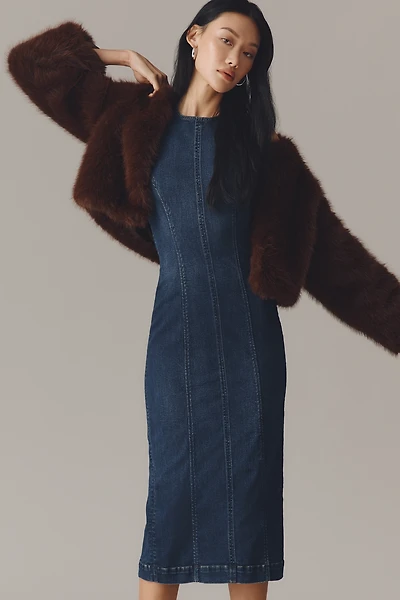 DL1961 Esme Sleeveless Seamed Denim Midi Dress