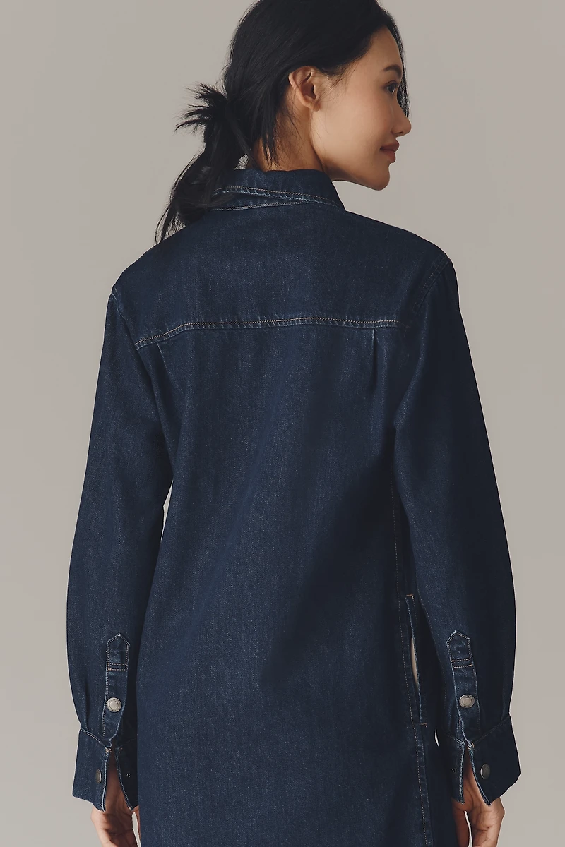 DL1961 Faye Long-Sleeve Denim Mini Shirt Dress
