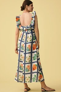 Palm. Noosa Gia Ruffle Linen Maxi Dress
