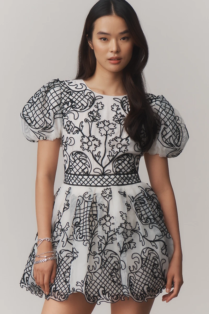 Maeve Puff-Sleeve Mini Dress