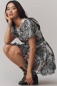 Maeve Puff-Sleeve Mini Dress