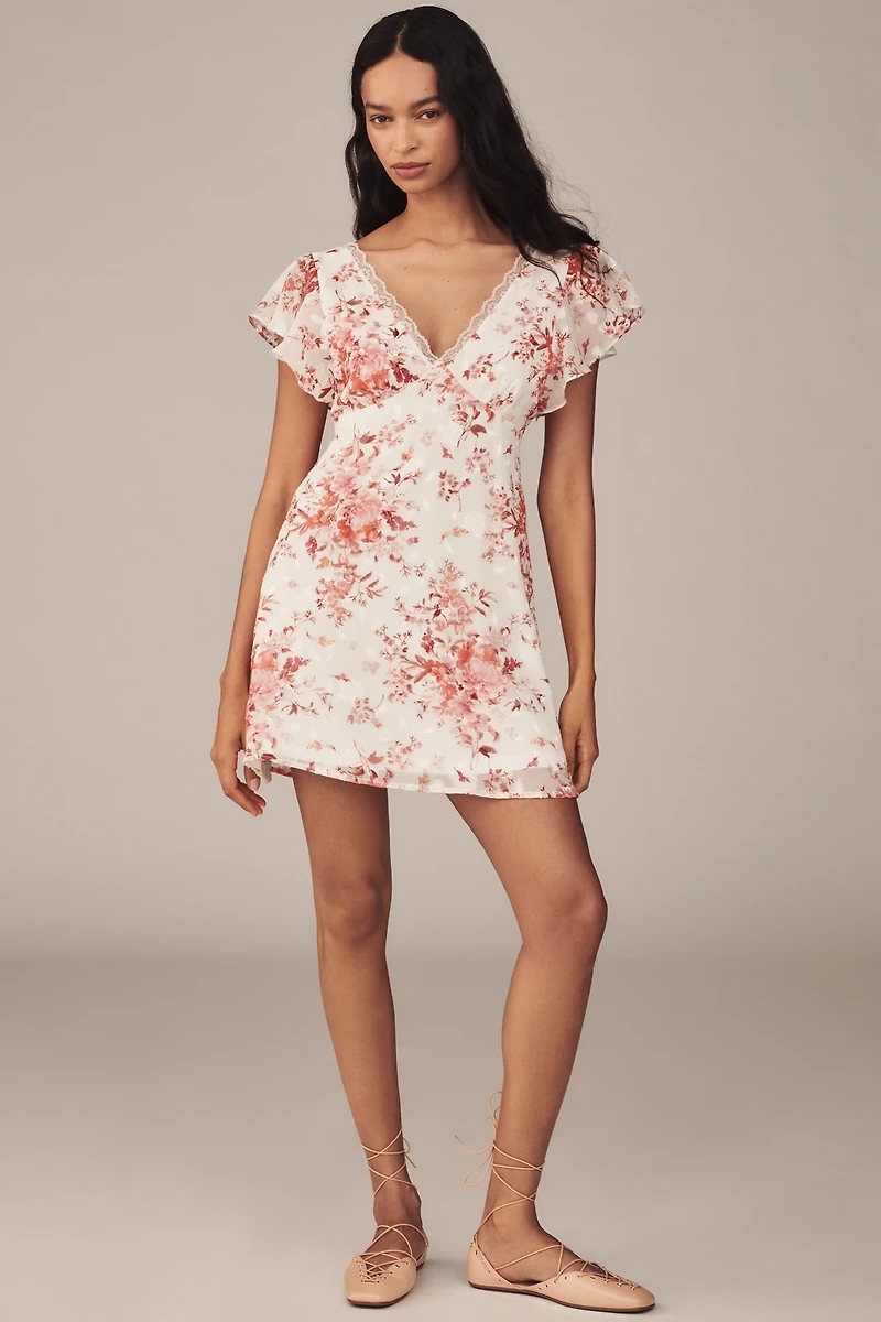En Elly Lace-Trim Mini Slip Dress