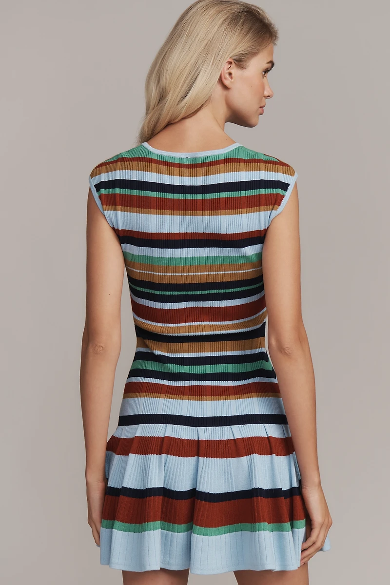 By Anthropologie Ribbed Sweater Fit & Flare Mini Dress