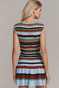 By Anthropologie Ribbed Sweater Fit & Flare Mini Dress
