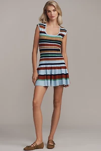 By Anthropologie Ribbed Sweater Fit & Flare Mini Dress